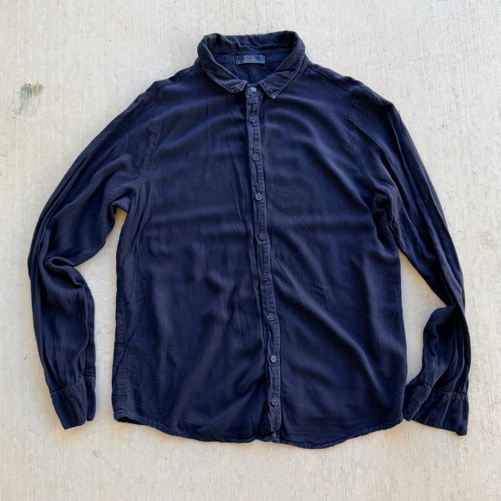 CP Shades Shirt Men Size XS Rayon Wool Blend Navy Made In USA